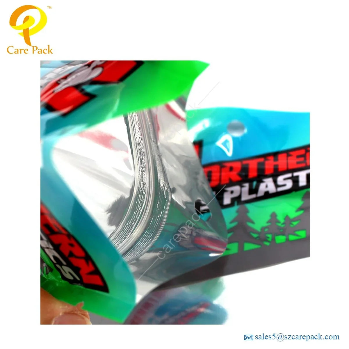 Resealable Zipper Hanger Hole Fish Lure Bag Packaging Pouch 8''x4'' Customized Soft Plastic Bait Bags for Fishing