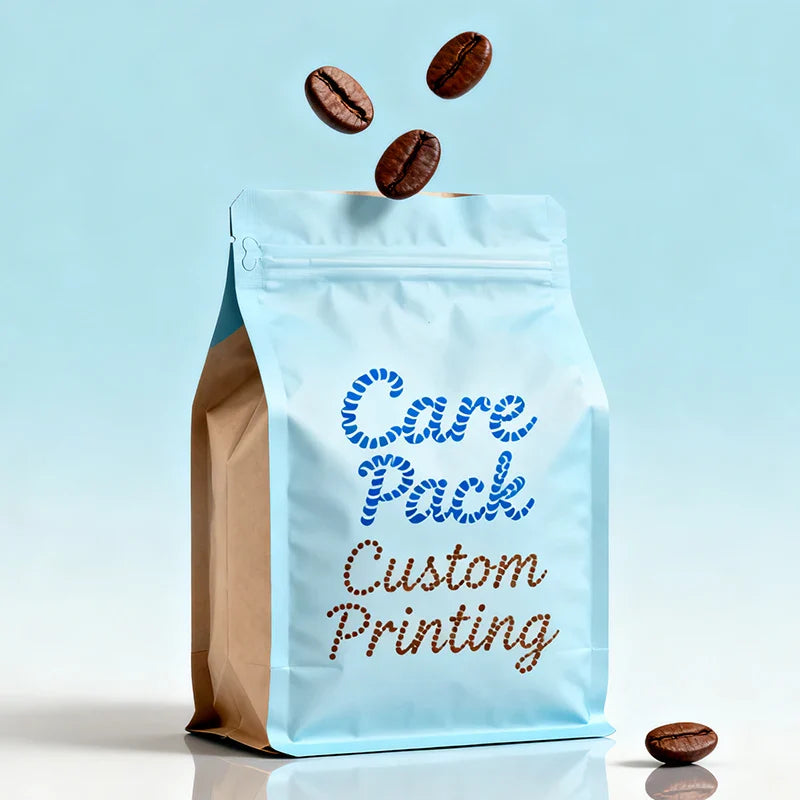 Wholesale Flat-bottomed Coffee Composable Pouches Quad Bottom PE Tea Packaging Bolsa De Cafe With Valve