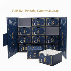 Custom 12 Days Cosmetic Makeup Jewelry Crystal Stone Eye Lashes Collection Box Christmas Countdown Advent Calendar Boxes