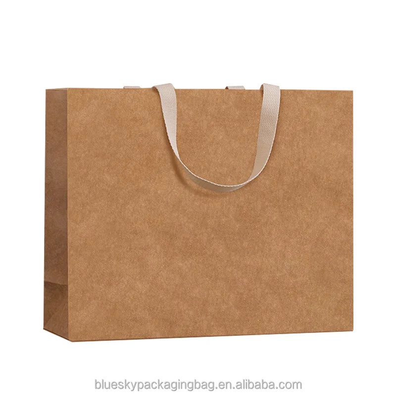 OEM/ODM Customized Brand Brown Paper Bags for Food Shopping Bag with Own logo Kraft Paper Bag Eco Friendly Tote Bag with Handle