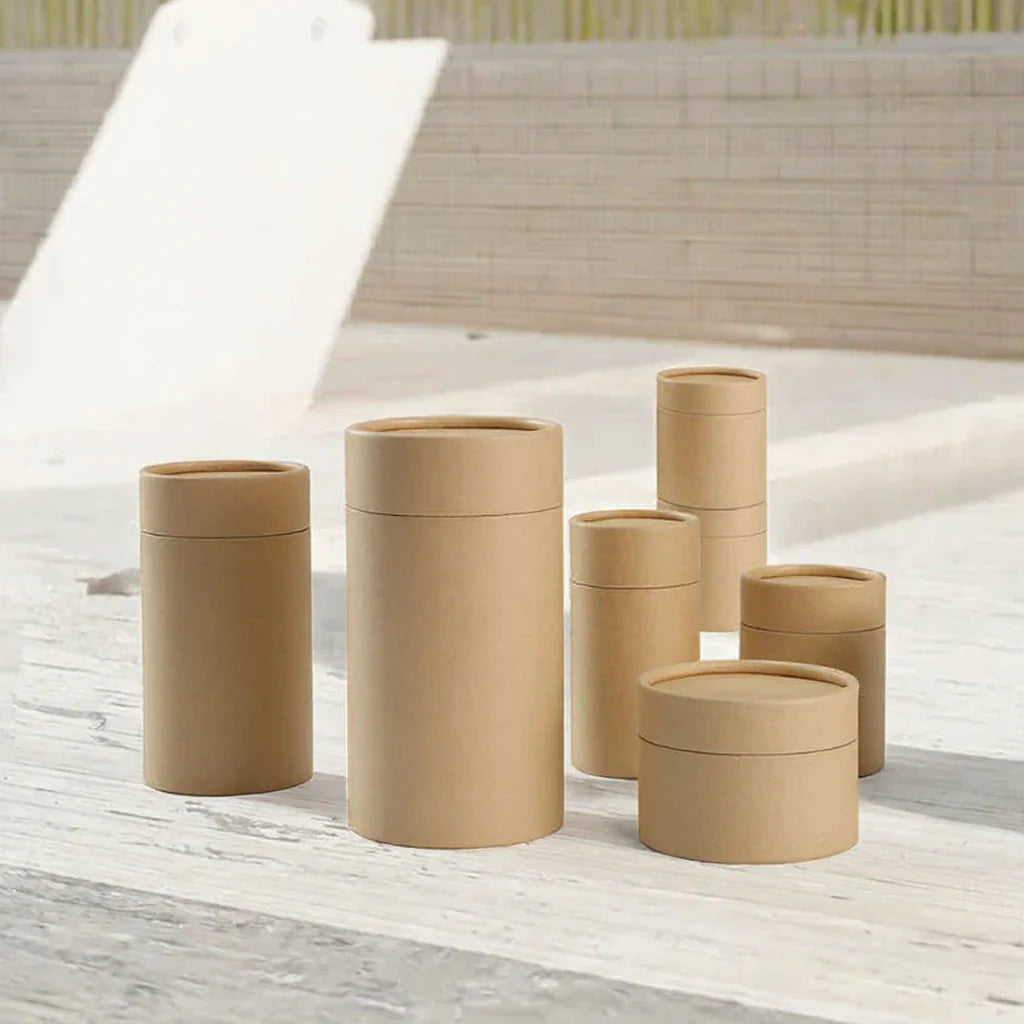 Custom Eco-Friendly Brown Kraft Paper Tube Food Tea Coffee Cylinder Packaging Round Cosmetic Perfume Cardboard Tube Packaging