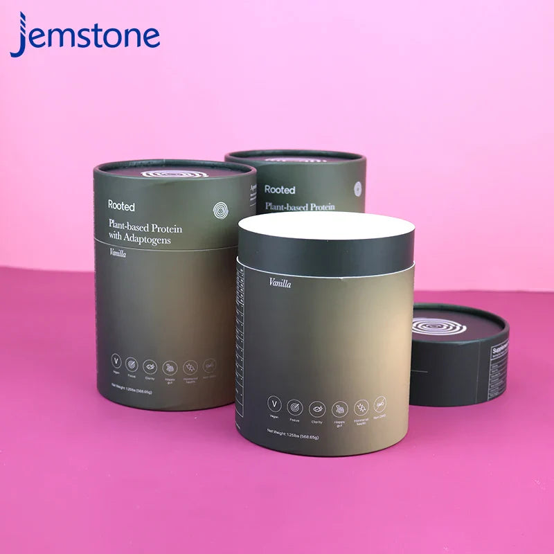 Custom Printing Food Grade Tea Coffee Cylinder Paper Tube Biodegradable Round Kraft Cardboard Tube Box Canister Packaging