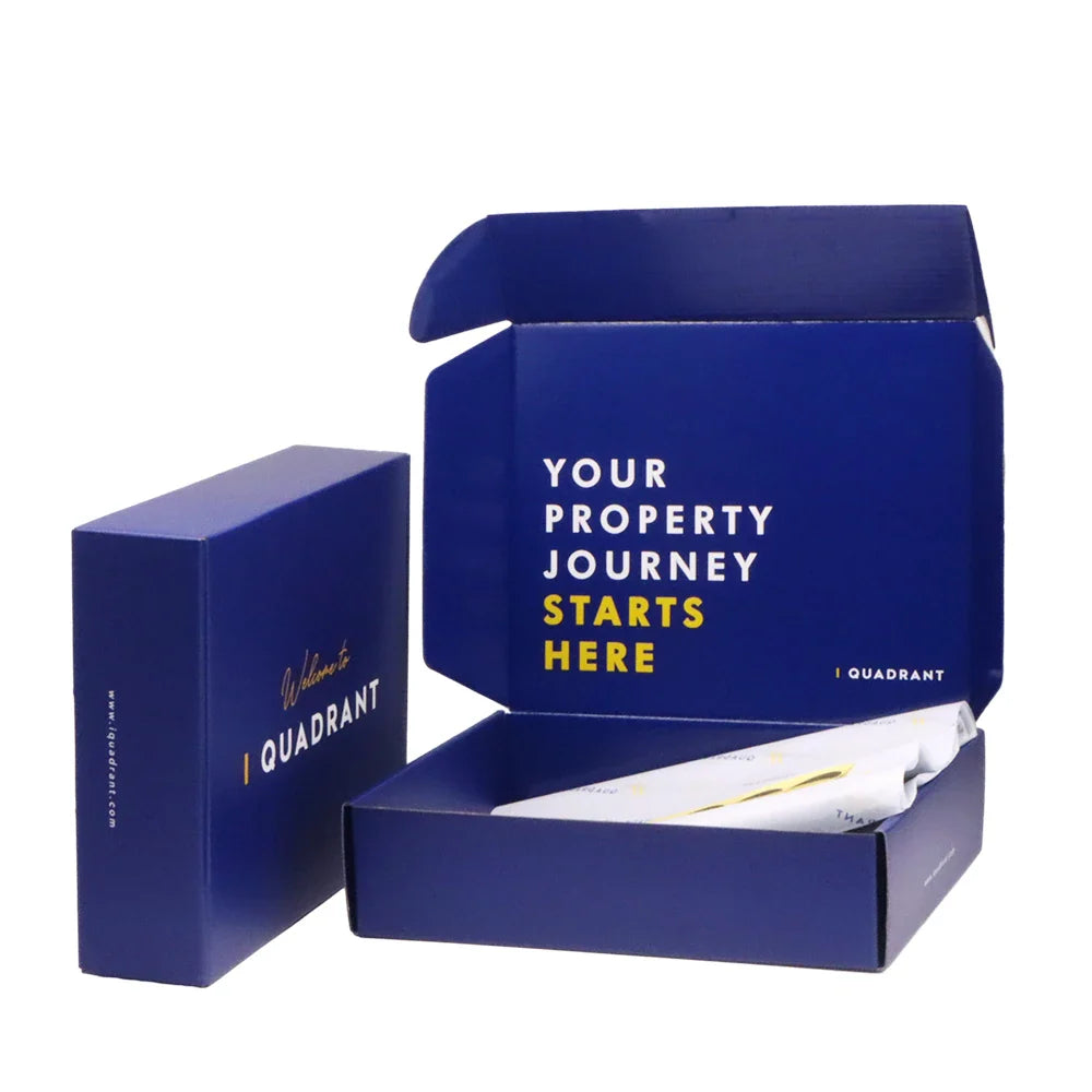 Factory Wholesale Customized Product Deep Blue Packing Shipping Box for Packiging Custom Boxes with logo Packaging