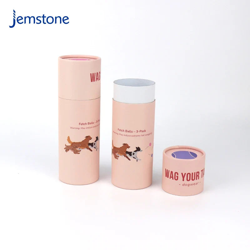 Eco-Friendly Luxury Kraft Tennis Cardboard Tube Custom Logo Dog Catch Ball Paper Cylinder Box Packaging Premium Quality Product