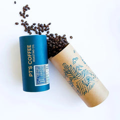 Cylinder 250G Coffee Beans Powder Kraft Packaging Paper Tubes With Custom Metal Lip