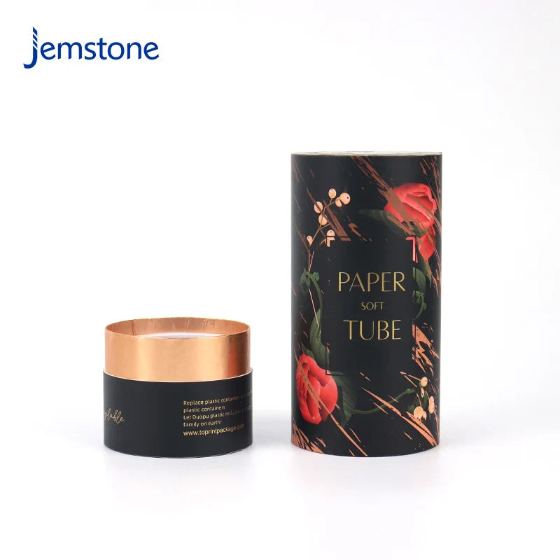 Custom Luxury Cosmetic Perfume Bottle Paper Tube Round Kraft Cardboard Skincare Essential Oil Boxes Cylinder Packaging