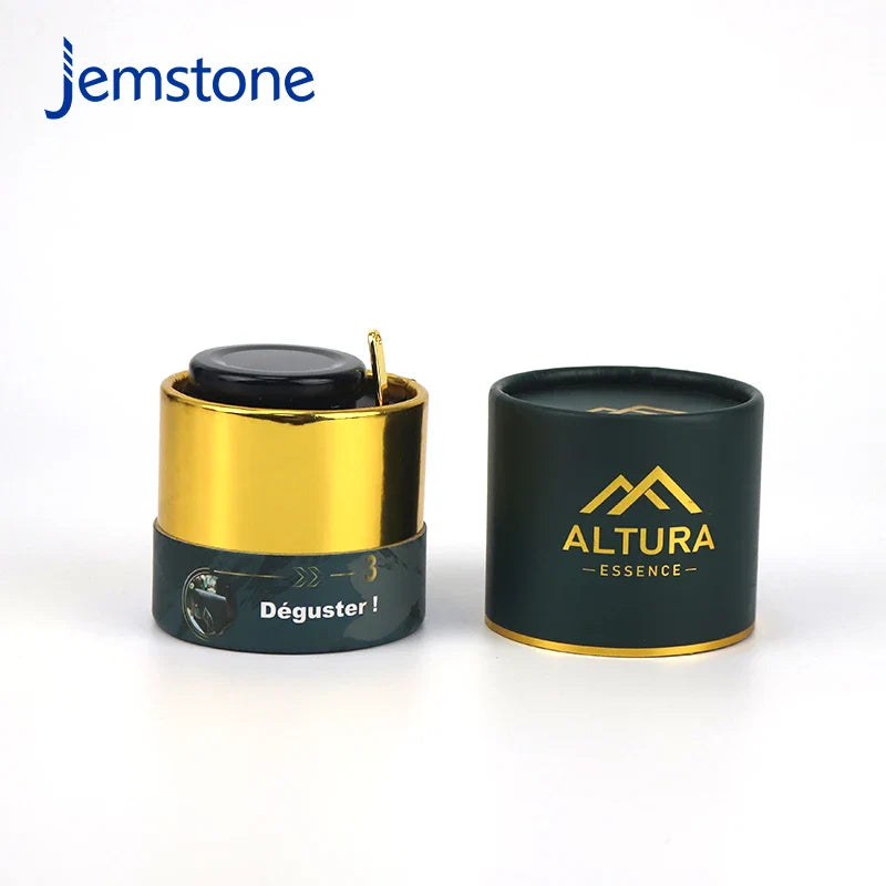 Eco-Friendly Custom Food Luxury Kraft Cardboard Tea Coffee Candle Cylinder Packaging Round Honey Jar Box Paper Tube