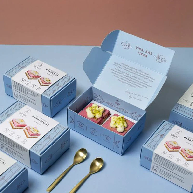 Custom Logo Printed Square Paper Bakery Box for Cupcakes Donuts Chocolate Packaging Glossy Matt Lamination for Food Packaging