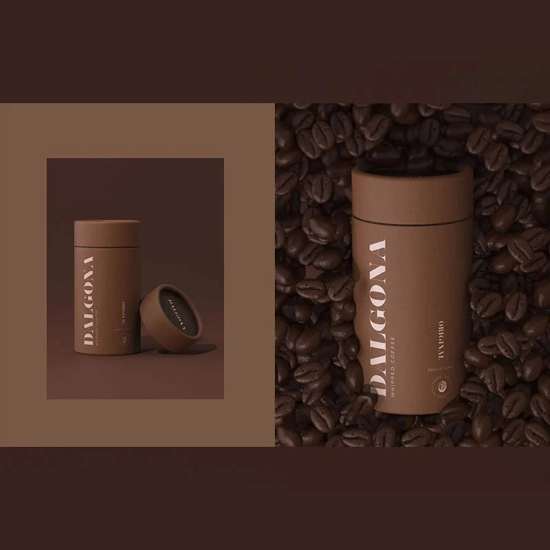 Custom 100% Recyclable Kraft Cardboard Paper Tube Food Grade Cylinder Packaging for Coffee Tea Biscuits Sugar Cookies Candy