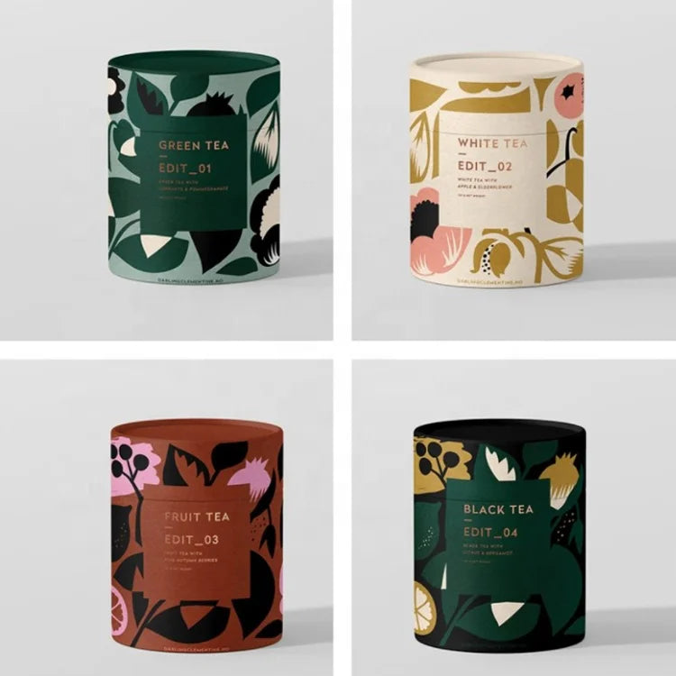 Free Sample Private Label Custom Paper Round Box Food Grade Packaging Tube Cylinder Box for Tea