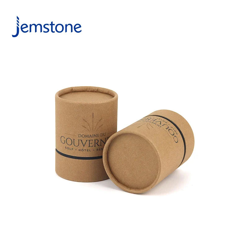 Eco-Friendly Custom Round Candle Cardboard Tube Cylinder Packaging Brown Kraft Paper Tube with UV Printing for Skincare