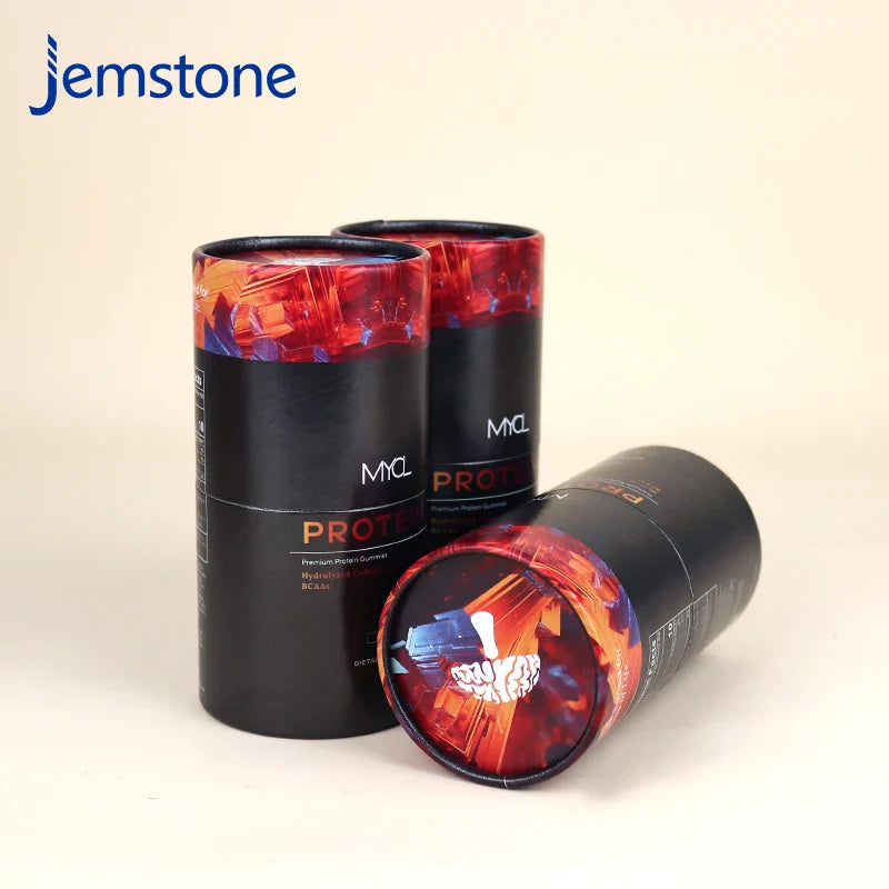 Eco-friendly Custom Luxury Kraft Cardboard Food Dietary Supplement Collagen Powder Tube Packaging Tea Coffee Candy Paper Tube