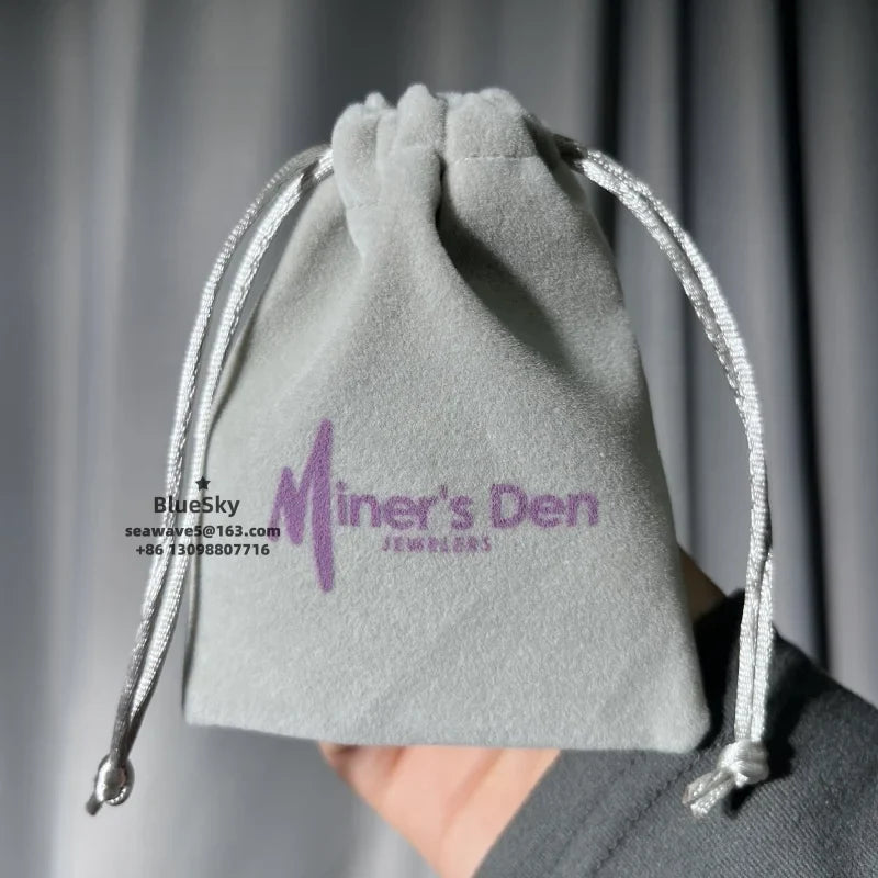 Poly Cotton Custom Color Brand Handle Packing Drawstring Packaging Pouch Bag for Clothes Gift Present