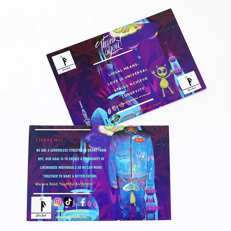 High Quality Free Sample Full Color Printing Luxury Business Cards Recyclable Paper Visit Card Greeting Thank You Card with logo