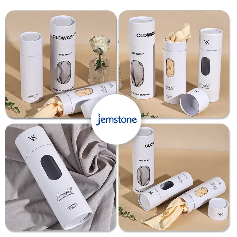 Printed Luxury Craft Kraft Cardboard Tube Gift Scarves Box Cylinder Packaging Food Tea Coffee Candle Paper Tube with Window