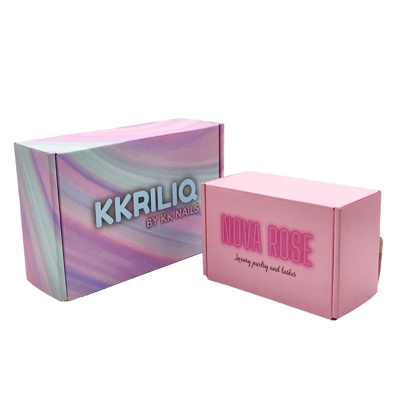 Free Design Cute Pink Anime Girl Custom Eco Corrugated Paper Mailing Boxes Packaging for Beauty / Skincare / Cosmetic Packiging