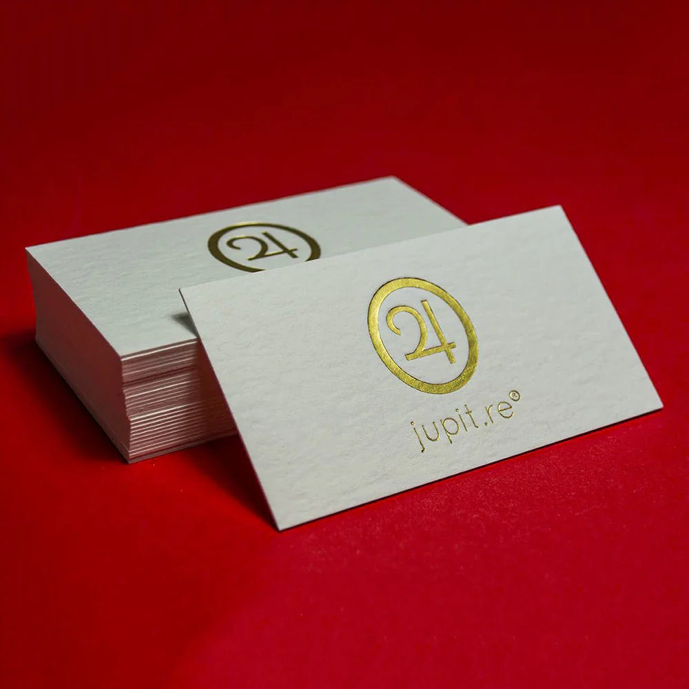 Custom White Textured Cotton Material Luxury Gold Foil Embossed Business Card Linen Textured Card Stock 300gsm for Card Making