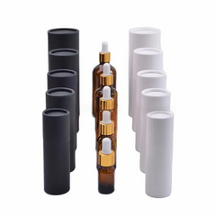 Black Cosmetic Container Cardboard Cylinder Packaging UV Coated Cosmetic Handmade Paper Essential Oil Biodegradable Paper Tubes