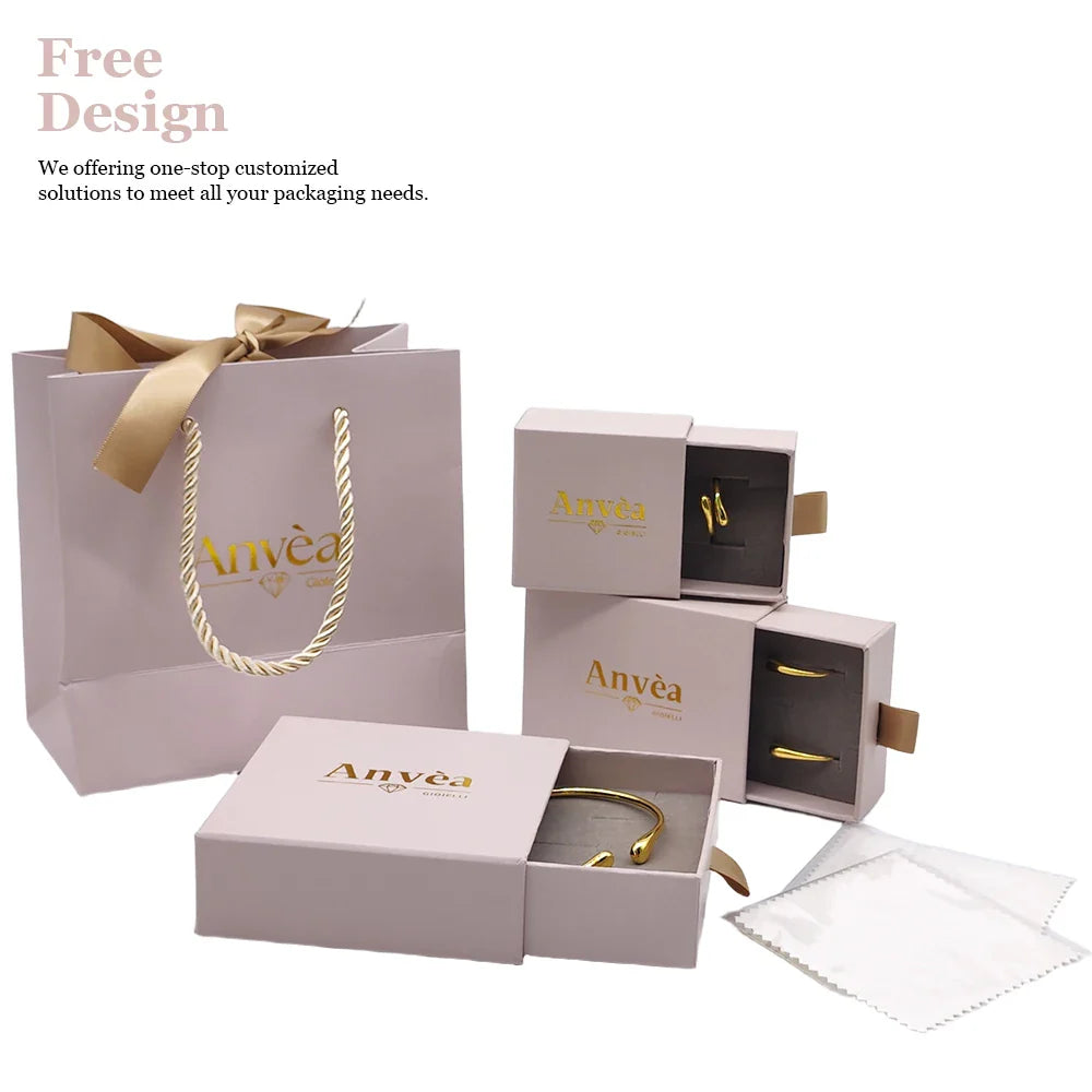 Custom Small Jewellery Paper Cardboard Ring Drawer Packaging Jewelry Box and Bag With Logo Printed
