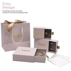 Custom Small Jewellery Paper Cardboard Ring Drawer Packaging Jewelry Box and Bag With Logo Printed