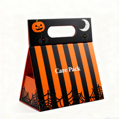 Personalized Halloween Textured Cardboard Handmade Foldable Collapsible Triangular Gift Perfume Box With Handle