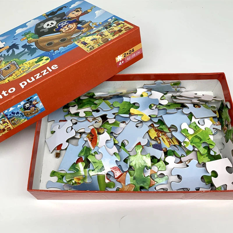 Customized Printing Children Cardboard 2 in 1 Design Hot Sale Paper Children Custom Puzzle Jigsaw Puzzle for Kids