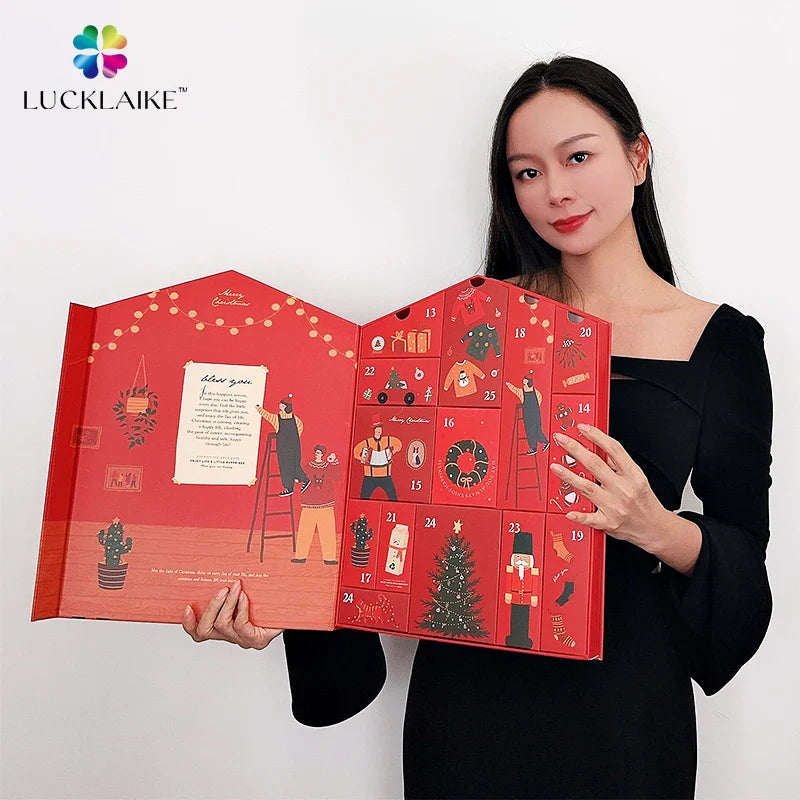 Wholesale Prompt Goods Empty Countdown EU 12 Days Recyclable Magnetic Gift Box Mystery Christmas Advent Calendar Box