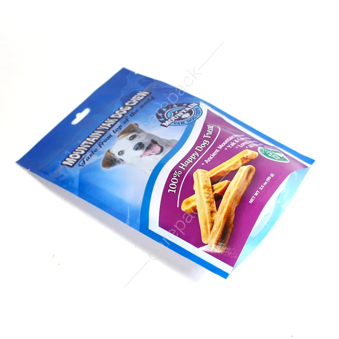 Custom Printed Plastic Treat Packaging Pet Food Package Bag with Zipper