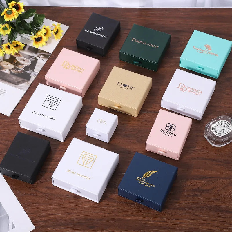 High Quality Paper Cardboard Jewelry Gift Boxes Colorful Paper Sliding Drawer Cardboard Box Drawer Box Sliding Gift