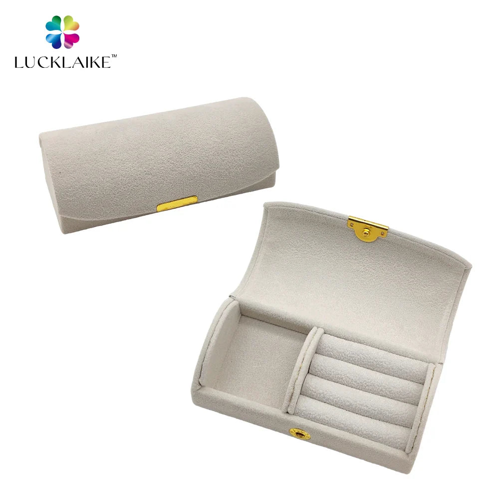 Customized Luxury Personalized Vintage Display Ring Small Pink Jewelry Set Paper Gift Packaging Velvet Jewelry Box with logo