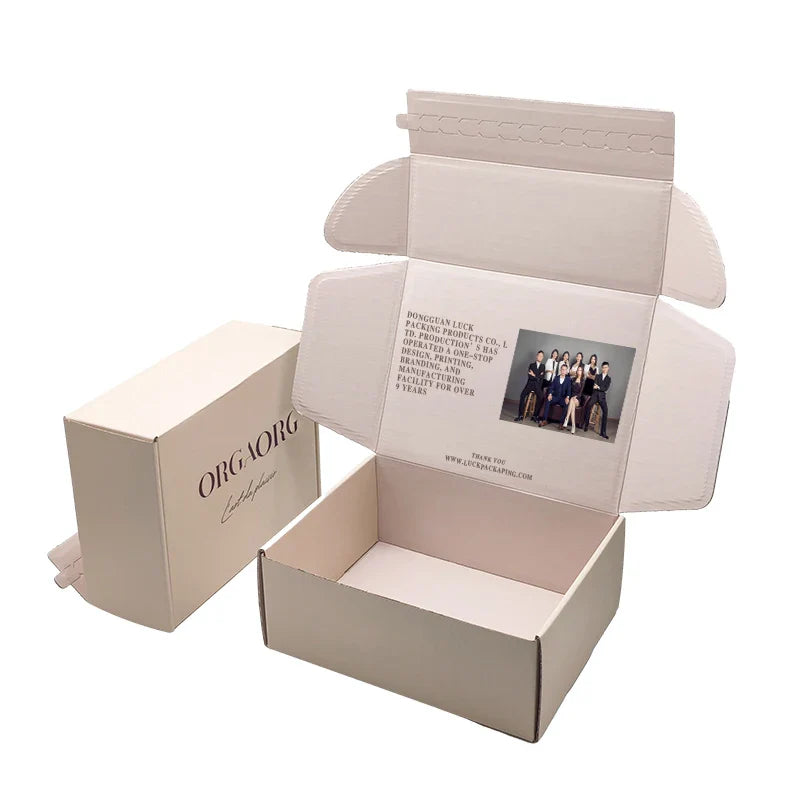Custom White Corrugate Tear Strip Printed Self Sealing Mailer Delivery Shipping Boxes Wholesale Cajas Personalizadas with logo