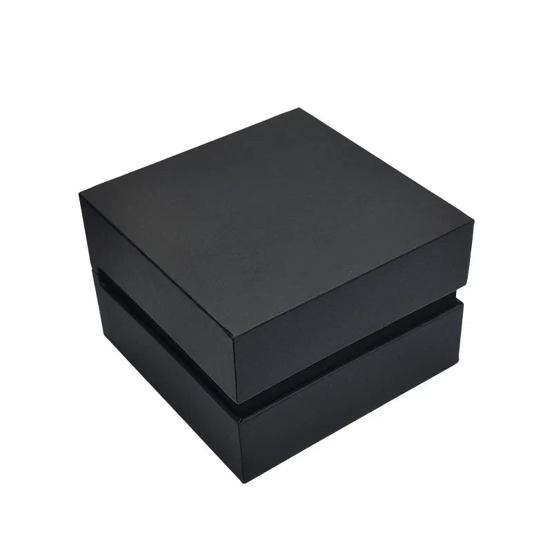 Luxury Premium Black Pu Leather Paper Cardboard Collection Gift Men Ladies Jewelry Watches Box Packaging With Logo