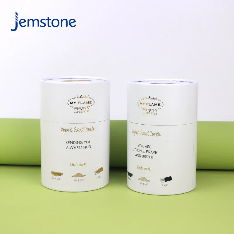 Printed Craft Paper Tube Cylinder Packaging Boxes for Candle Tube Luxury Round Kraft Cardboard Rose Gold Candle Paper Tube
