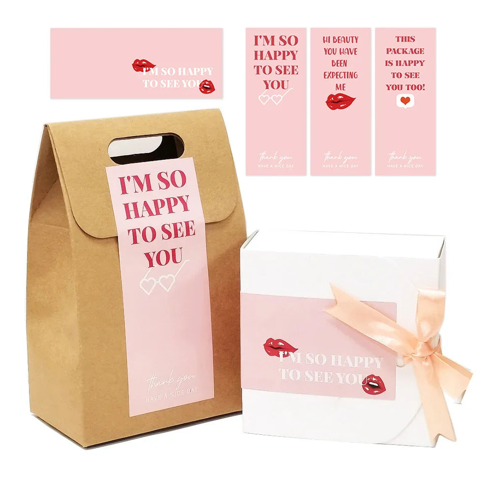 Custom Print Luxury Thank You Sticker Texture Paper Gift Bag Food Shipping Packing Box Seal Label Logo Sticker for Packing Boxes