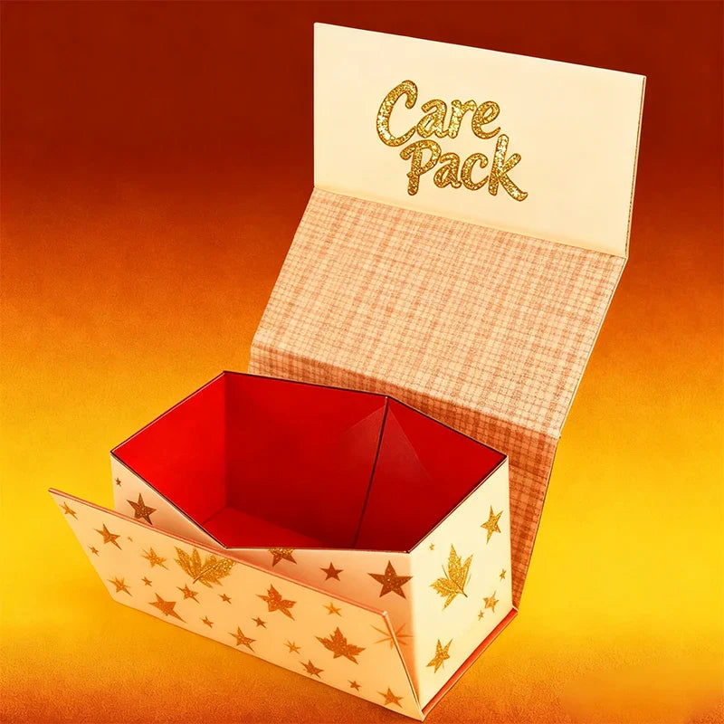 Thanks Giving Reusable Recyclable Folding Packaging Flat Folding Printing Hard Rigid Foldable Paper Box With Magnet Closure