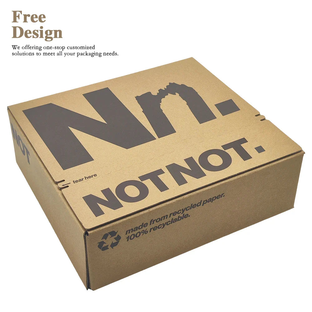 AU Free Design E Flute Recyclable Apparel Shipping Mailer Box Custom Logo Printed Corrugated Folding Kraft Paper Boxes