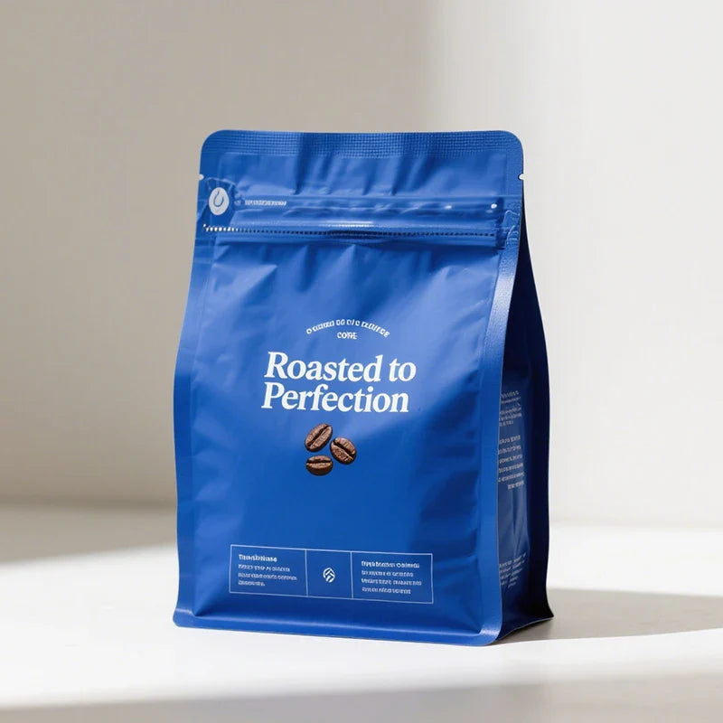 Wholesale 12OZ Aluminum Foil Empty Plastic Matte Outside Coffee Bean Powder Pouches With Valve