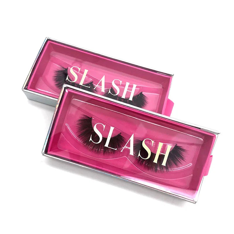 Custom Pink Clamshell Magnetic Closure Cardboard Eyelash Packaging Gift Box Luxury Lash Box Packaging