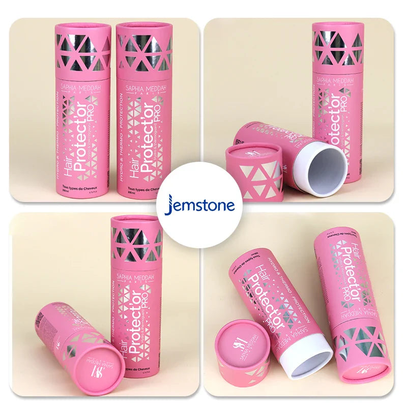 Custom Food Bottles   Waterproof White Round Product Kraft Push up  Paper Tube Box Sealing Silver Foil Paper Tube Packaging