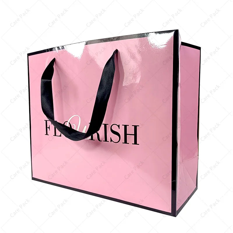 Premium Custom Die Cut Paper Bag Recyclable Boutique Shopping Gift for Shoes and Clothes Wholesale Custom Logo