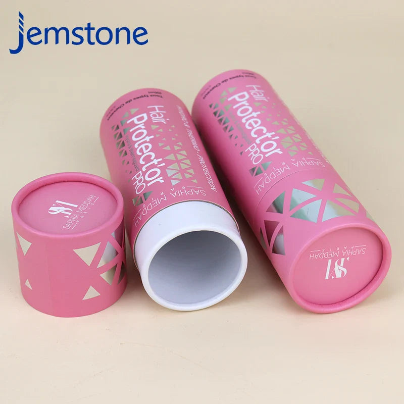 Custom Food Waterproof Bottles    White Round Product Kraft Push up  Paper Tube Box Sealing Silver Foil Paper Tube Packaging