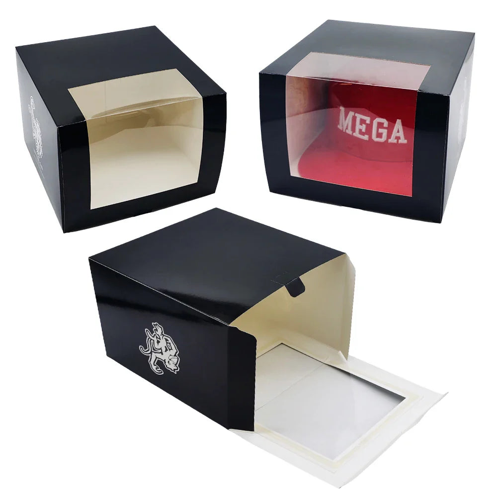 Custom Black Portable Personalized Gorras Camp Baseball Snapback Trucker Caps Box Packaging Hats Boxes Wholesale with logo