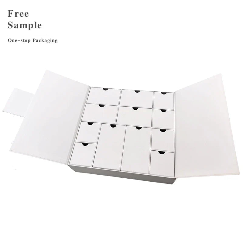 Luxury Gift Box Christmas Ramadan Eid Countdown Chocolate Cookie 24 Days Christmas Advent Calendar Packaging Box