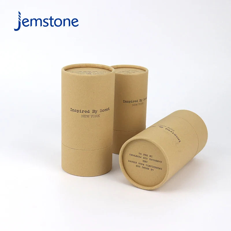 Custom 100% Recyclable Round Cosmetic Perfume Cardboard Tube Packaging Food Tea Coffee Cylinder Packaging Brown Kraft Paper Tube