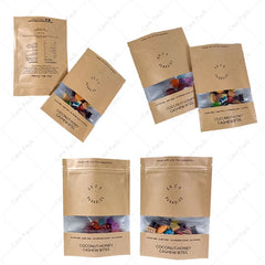 Sealable Aluminum Nuts Doy Pack Snack Dry Edible Mylar Kraft Craft Ziplock Standing Pouch for Food