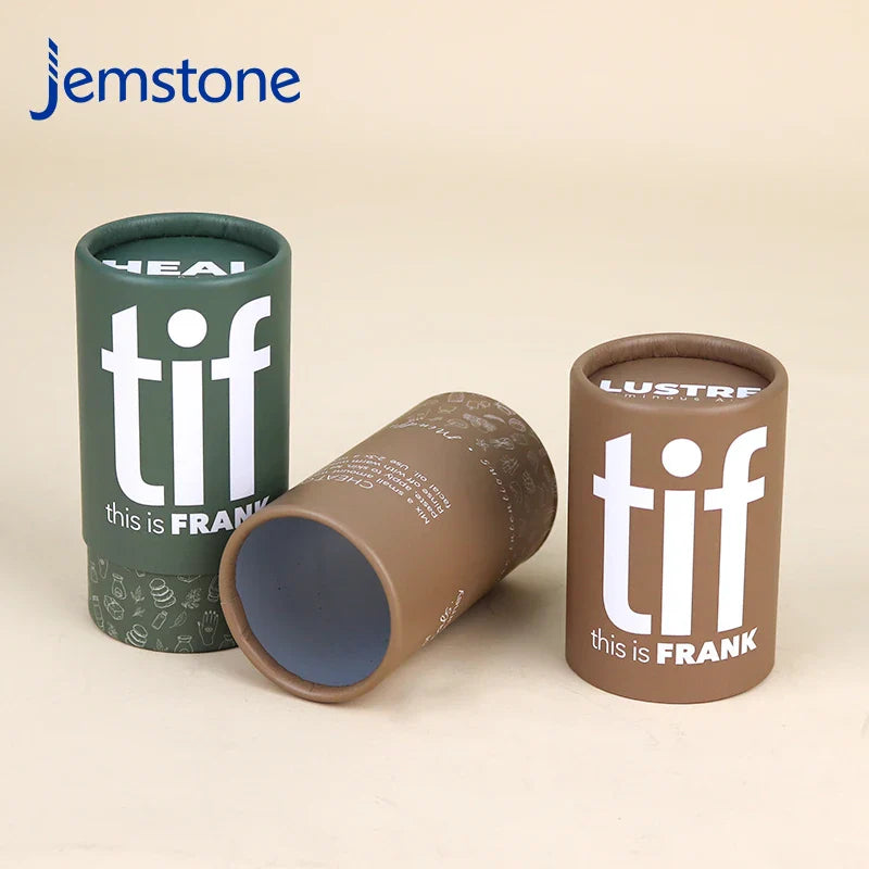 Custom Logo Eco-friendly Kraft Cardboard Cosmetic Perfume Bottle Paper Tube Food Tea Coffee Candle Cylinder Box Packaging