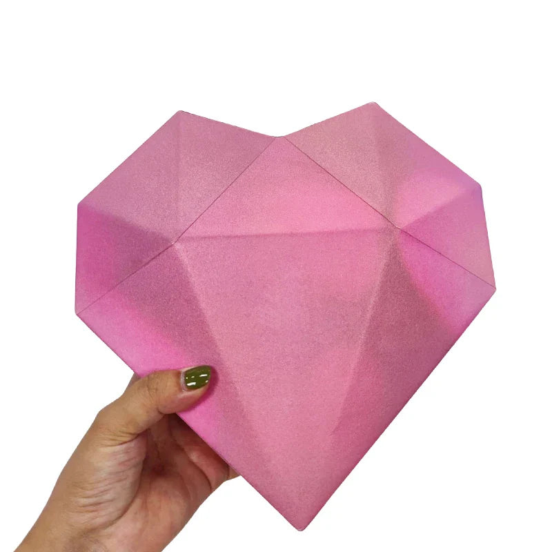 Wholesale Empty Large Jewelry Perfume pink Heart Cardboard Package Heart Shape Paper Packaging Gift Boxes with Custom logo