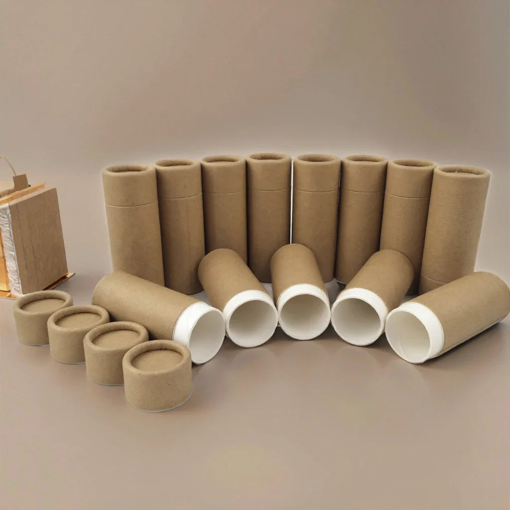 Recyclable Luxury Empty Push up Kraft Cardboard Lip Balm Deodorant Tubes Cosmetic Skin Care Lipstick Paper Tube Packaging
