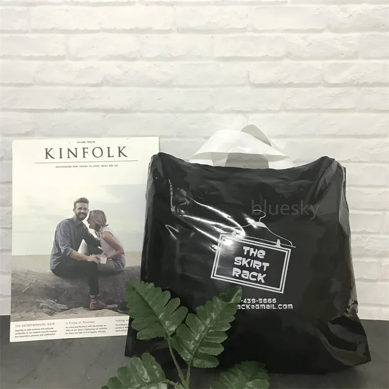 Waterproof Food-Grade Plastic Tote Bags with Handles, Safe for Grocery, Bakery, or Takeaway (BPA-Free & Non-Toxic)