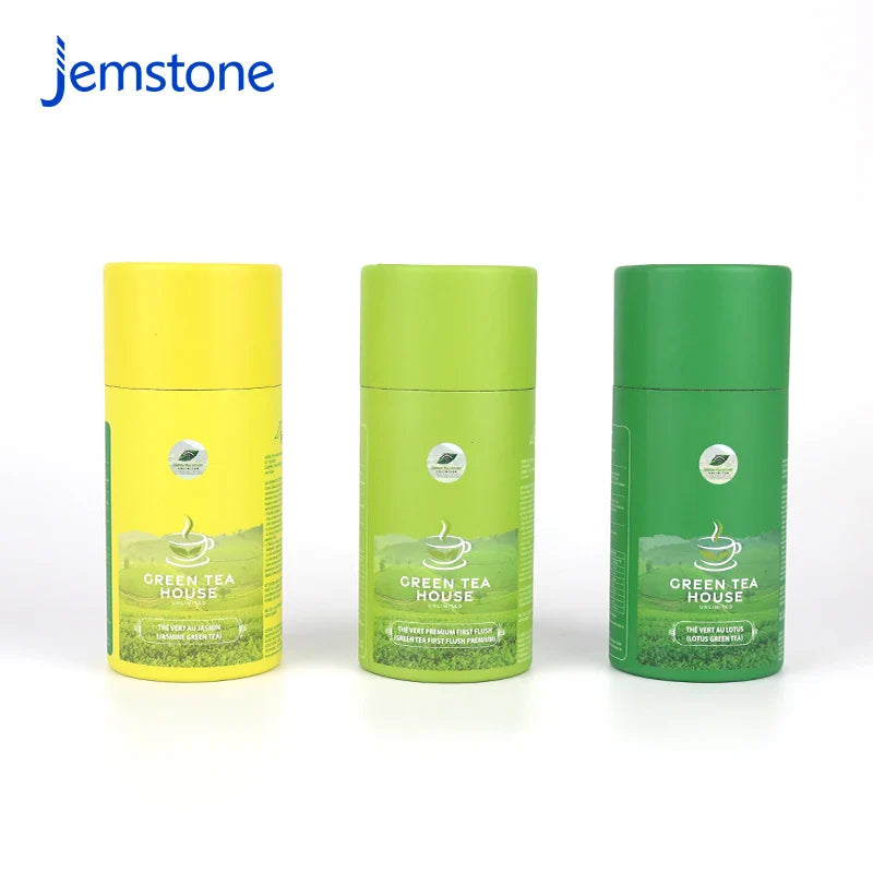 Custom Food Grade Coffee Bean Tea Leaf Tea Bag  Push up Paper Tube Luxury Kraft Cardboard Box Cylinder Packaging